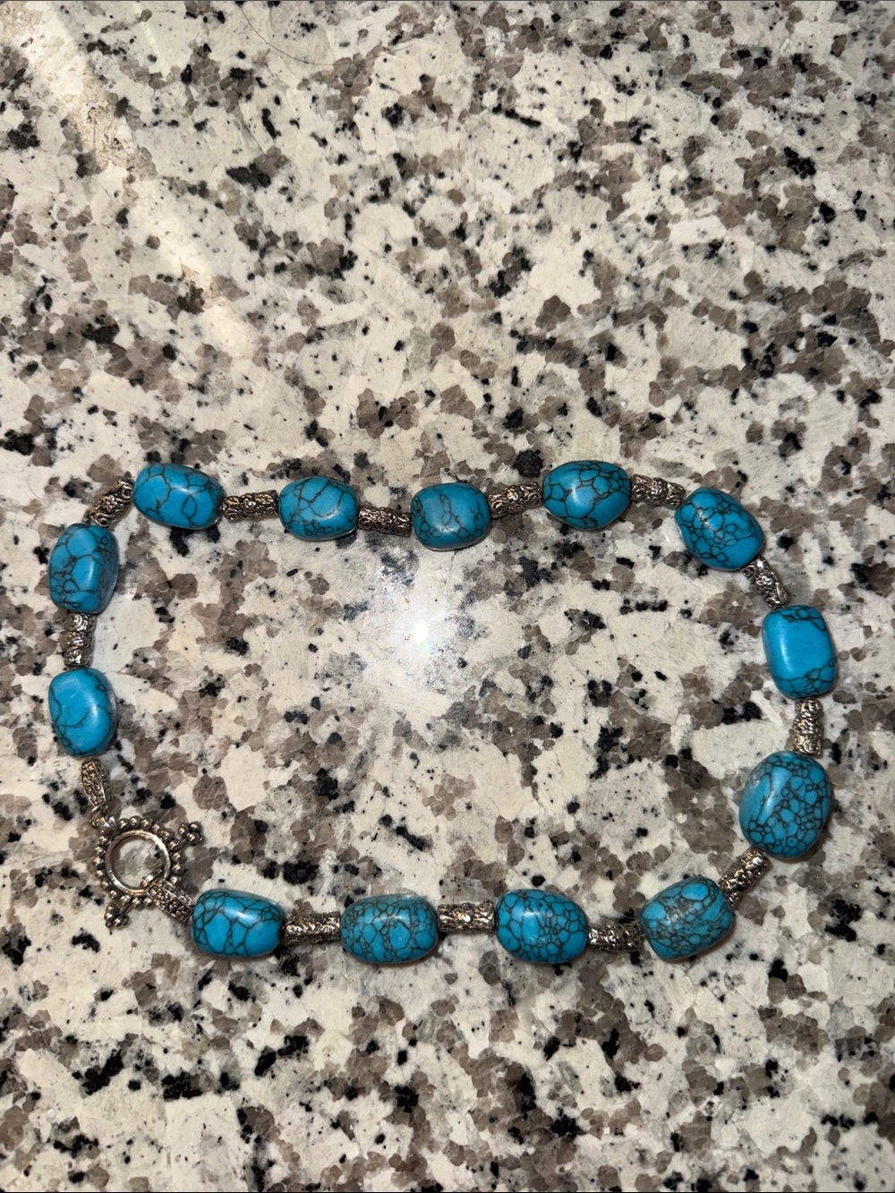 Turquoise Stone Strand Necklace - Blue Beaded Women’s Jewelry